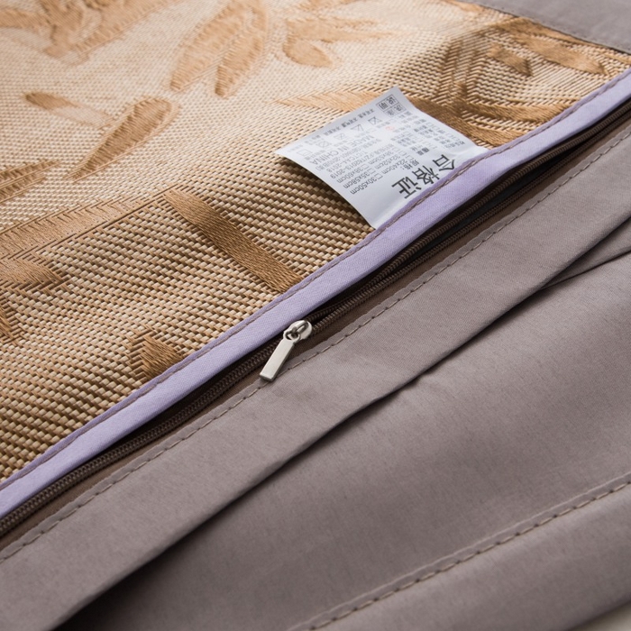 91家纺网 家纺一手货源 找家纺 莉迪娅 2026新款荞麦壳枕头枕芯夏季凉席藤席枕头夏凉枕 直角仿藤咖色