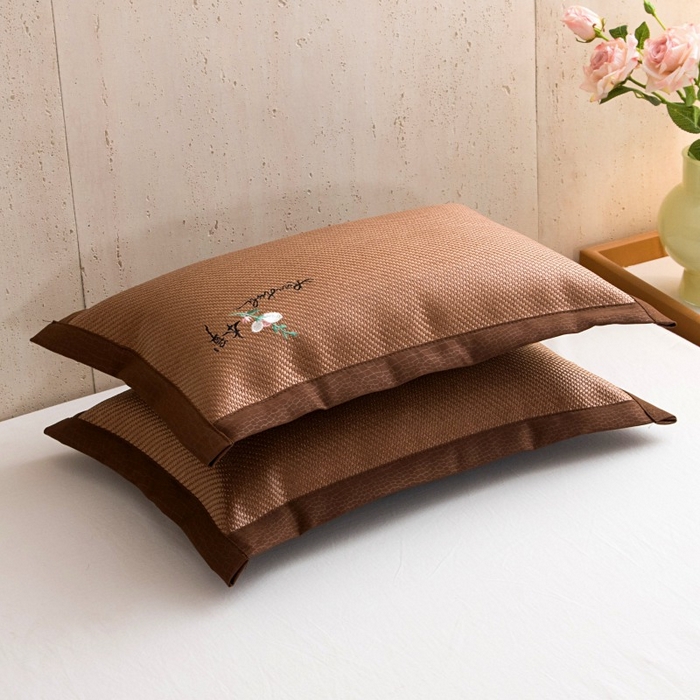 莉迪娅 2026新款荞麦壳枕头枕芯夏季凉席藤席枕头夏凉枕 本草咖色