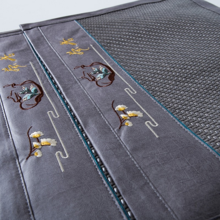 91家纺网 家纺一手货源 找家纺 莉迪娅 2026新款荞麦壳枕头枕芯夏季凉席藤席枕头夏凉枕 桃花流水灰