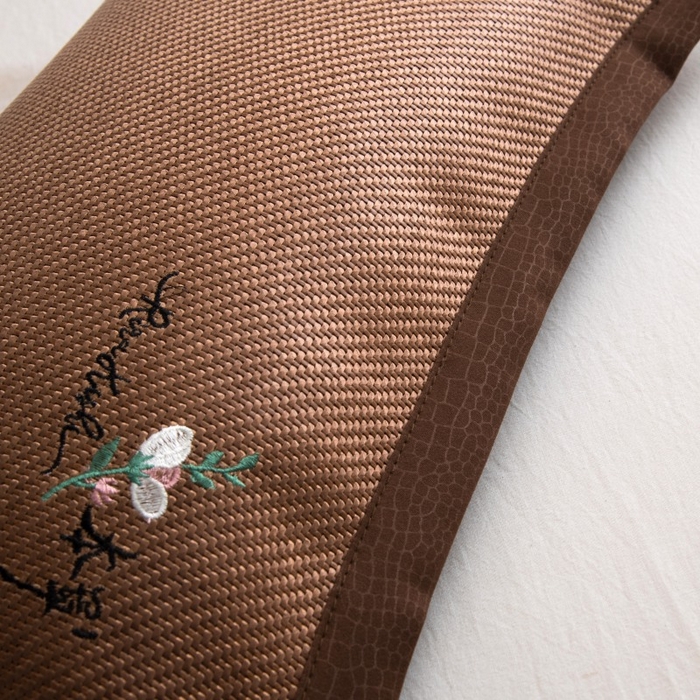 91家纺网 家纺一手货源 找家纺 莉迪娅 2026新款荞麦壳枕头枕芯夏季凉席藤席枕头夏凉枕 本草咖色