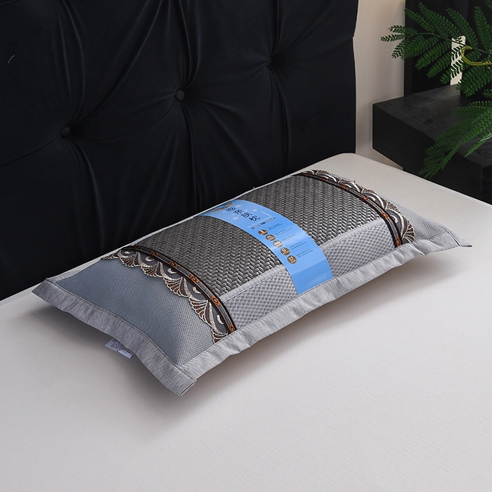 91家纺网 家纺一手货源 找家纺 莉迪娅 2026新款荞麦壳枕头枕芯夏季凉席藤席枕头夏凉枕 仿藤灰色直角