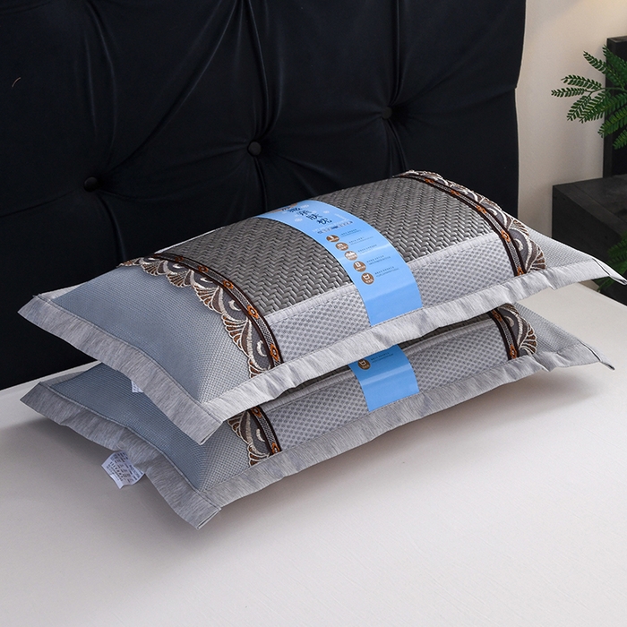 91家纺网 家纺一手货源 找家纺 莉迪娅 2026新款荞麦壳枕头枕芯夏季凉席藤席枕头夏凉枕 仿藤灰色直角