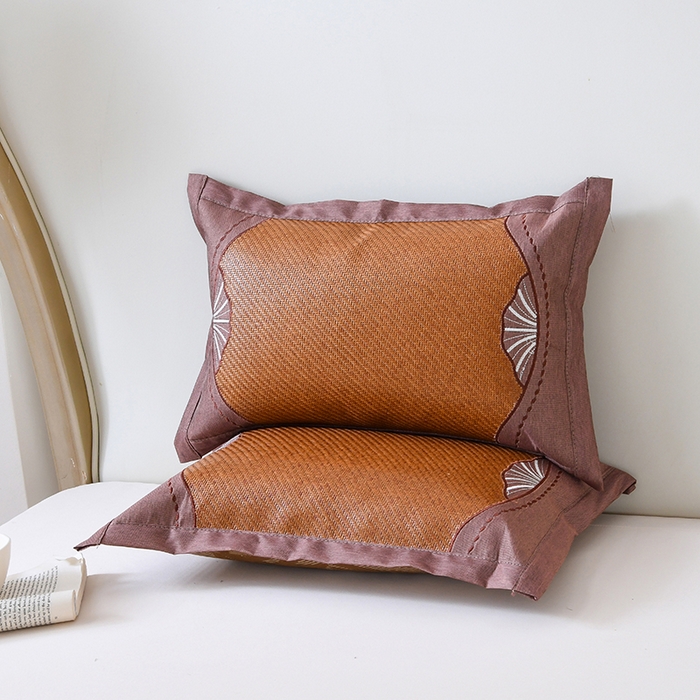 91家纺网 家纺一手货源 找家纺 莉迪娅 2026新款荞麦壳枕头枕芯夏季凉席藤席枕头夏凉枕 贝壳绣