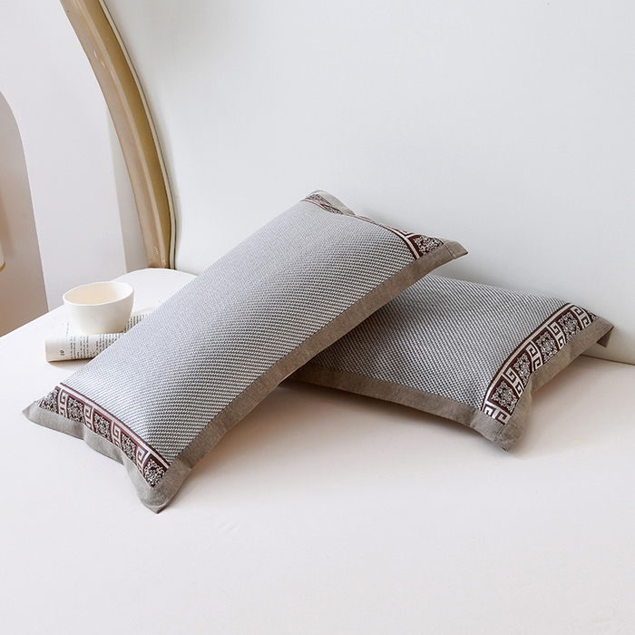 莉迪娅 2026新款荞麦壳枕头枕芯夏季凉席藤席枕头夏凉枕 中式直角银