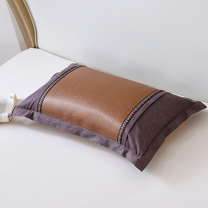 91家纺网 家纺一手货源 找家纺 莉迪娅 2026新款荞麦壳枕头枕芯夏季凉席藤席枕头夏凉枕 冰藤中方咖