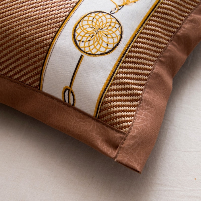 91家纺网 家纺一手货源 找家纺 莉迪娅 2026新款荞麦壳枕头枕芯夏季凉席藤席枕头夏凉枕 闭月羞花