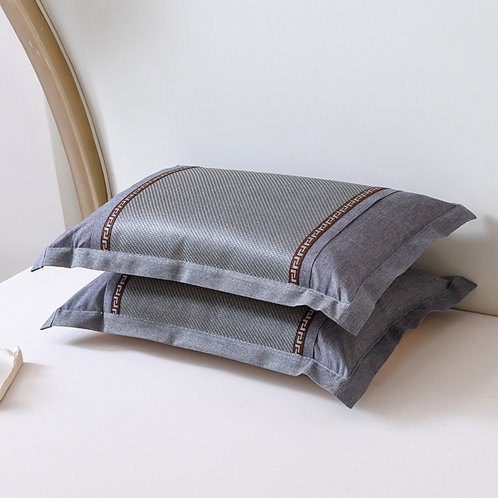 91家纺网 家纺一手货源 找家纺 莉迪娅 2026新款荞麦壳枕头枕芯夏季凉席藤席枕头夏凉枕 冰藤中方银