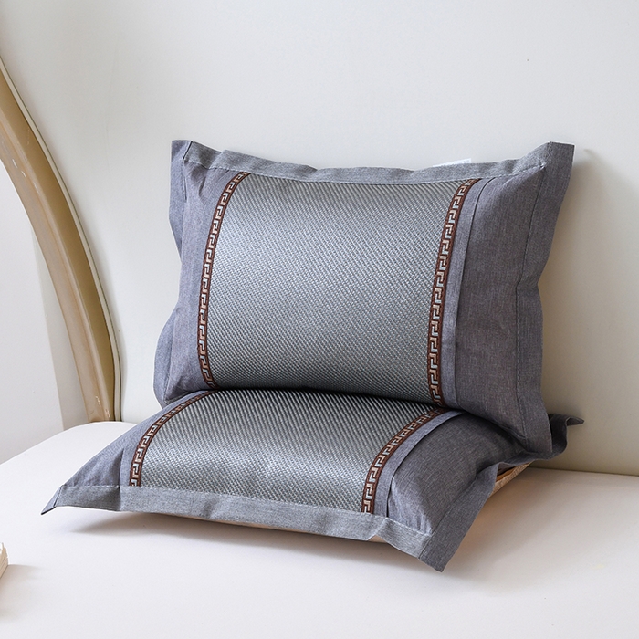 91家纺网 家纺一手货源 找家纺 莉迪娅 2026新款荞麦壳枕头枕芯夏季凉席藤席枕头夏凉枕 冰藤中方银