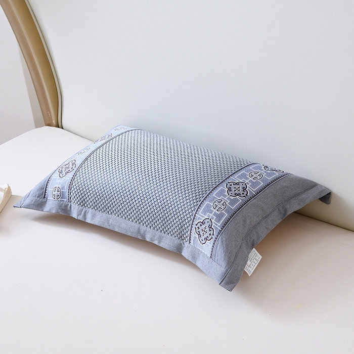 91家纺网 家纺一手货源 找家纺 莉迪娅 2026新款荞麦壳枕头枕芯夏季凉席藤席枕头夏凉枕 欧式直角灰