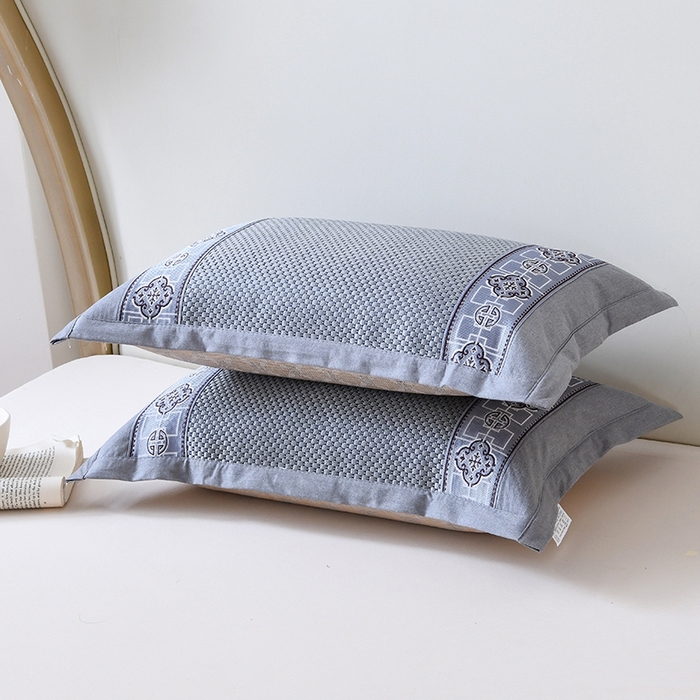 91家纺网 家纺一手货源 找家纺 莉迪娅 2026新款荞麦壳枕头枕芯夏季凉席藤席枕头夏凉枕 欧式直角灰