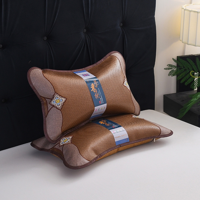 91家纺网 家纺一手货源 找家纺 莉迪娅 2026新款荞麦壳枕头枕芯夏季凉席藤席枕头夏凉枕 八角花圆角