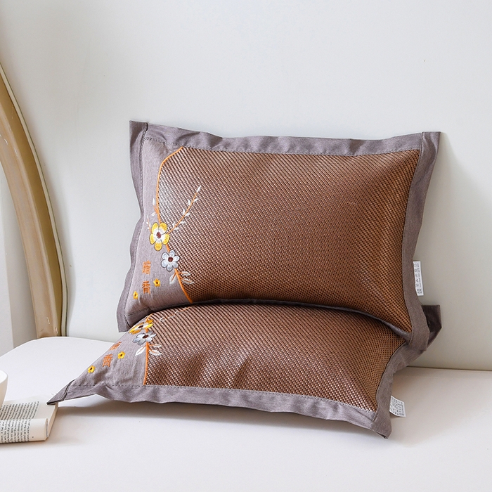 91家纺网 家纺一手货源 找家纺 莉迪娅 2026新款荞麦壳枕头枕芯夏季凉席藤席枕头夏凉枕 暗香