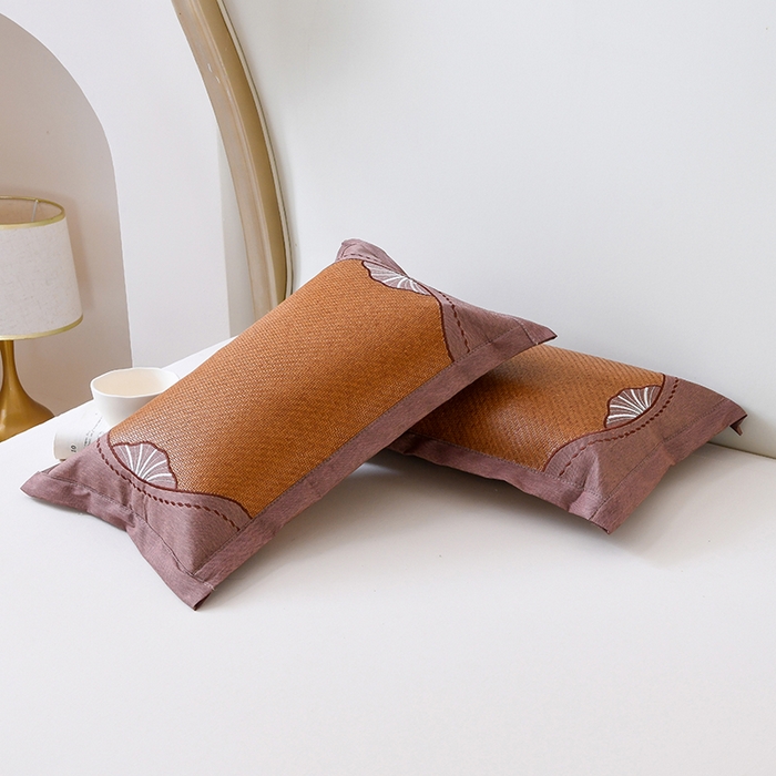 莉迪娅 2026新款荞麦壳枕头枕芯夏季凉席藤席枕头夏凉枕 贝壳绣