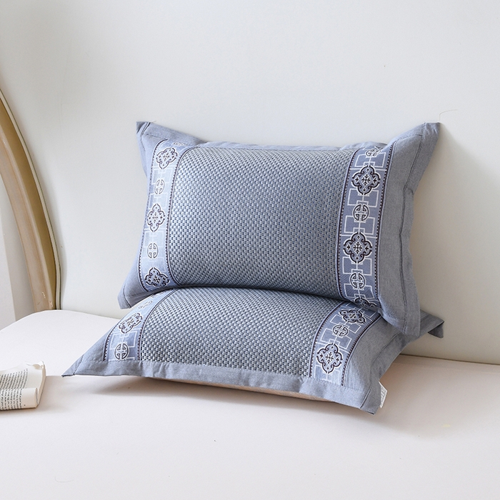 91家纺网 家纺一手货源 找家纺 莉迪娅 2026新款荞麦壳枕头枕芯夏季凉席藤席枕头夏凉枕 欧式直角灰