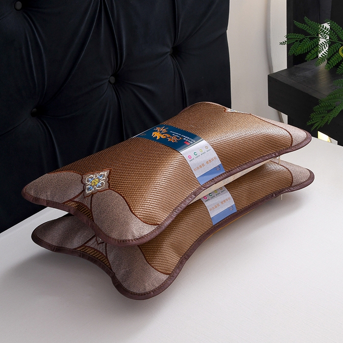 91家纺网 家纺一手货源 找家纺 莉迪娅 2026新款荞麦壳枕头枕芯夏季凉席藤席枕头夏凉枕 八角花圆角