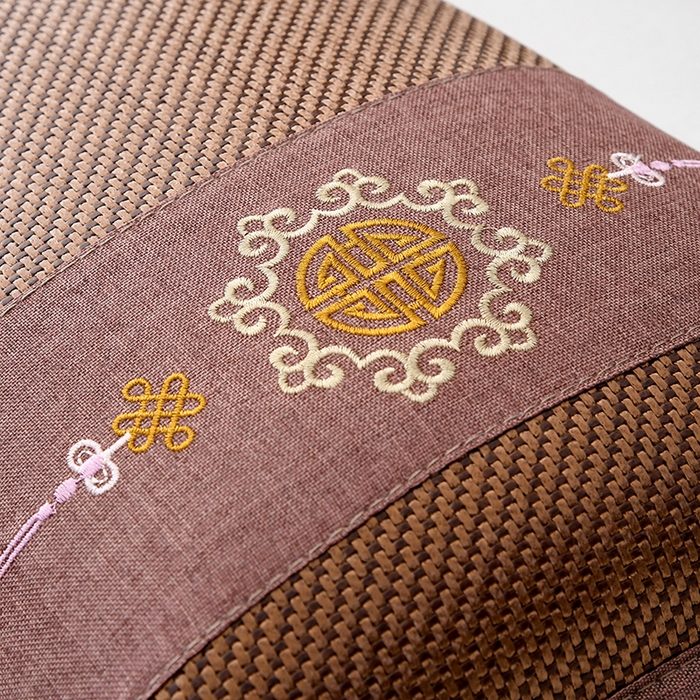 91家纺网 家纺一手货源 找家纺 莉迪娅 2026新款荞麦壳枕头枕芯夏季凉席藤席枕头夏凉枕 中国结咖色