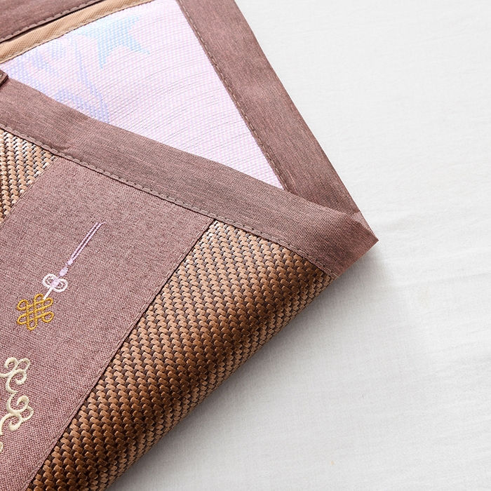 91家纺网 家纺一手货源 找家纺 莉迪娅 2026新款荞麦壳枕头枕芯夏季凉席藤席枕头夏凉枕 中国结咖色