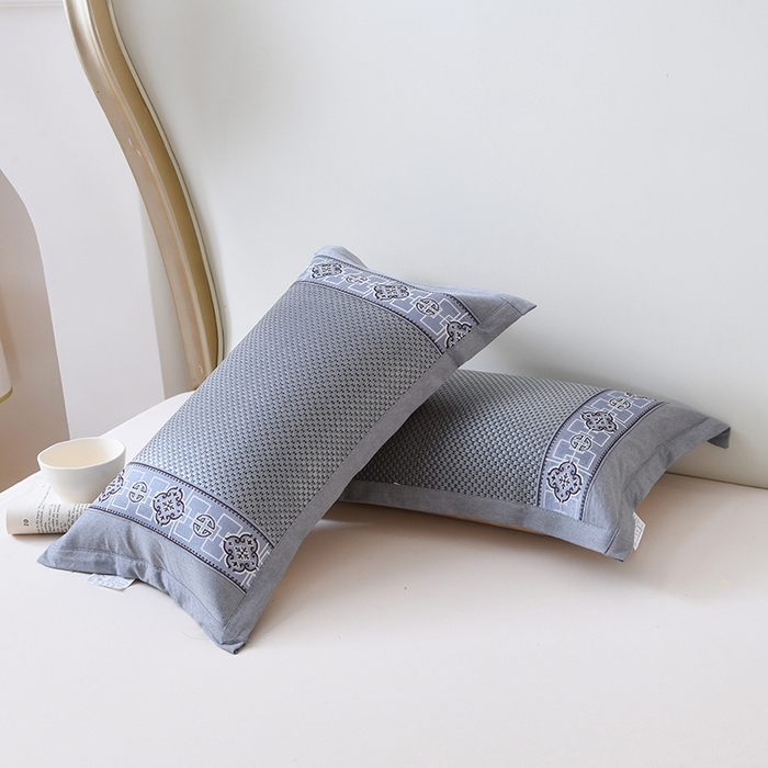 莉迪娅 2026新款荞麦壳枕头枕芯夏季凉席藤席枕头夏凉枕 欧式直角灰