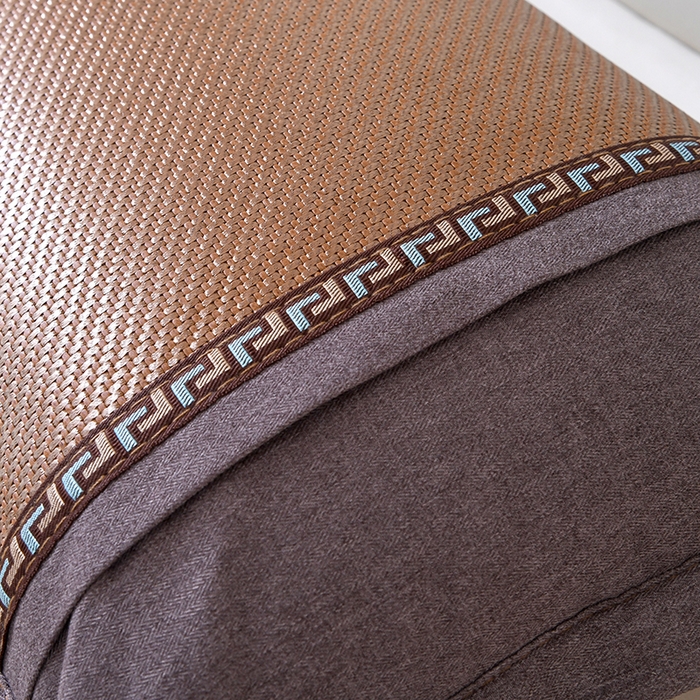 91家纺网 家纺一手货源 找家纺 莉迪娅 2026新款荞麦壳枕头枕芯夏季凉席藤席枕头夏凉枕 冰藤中方咖