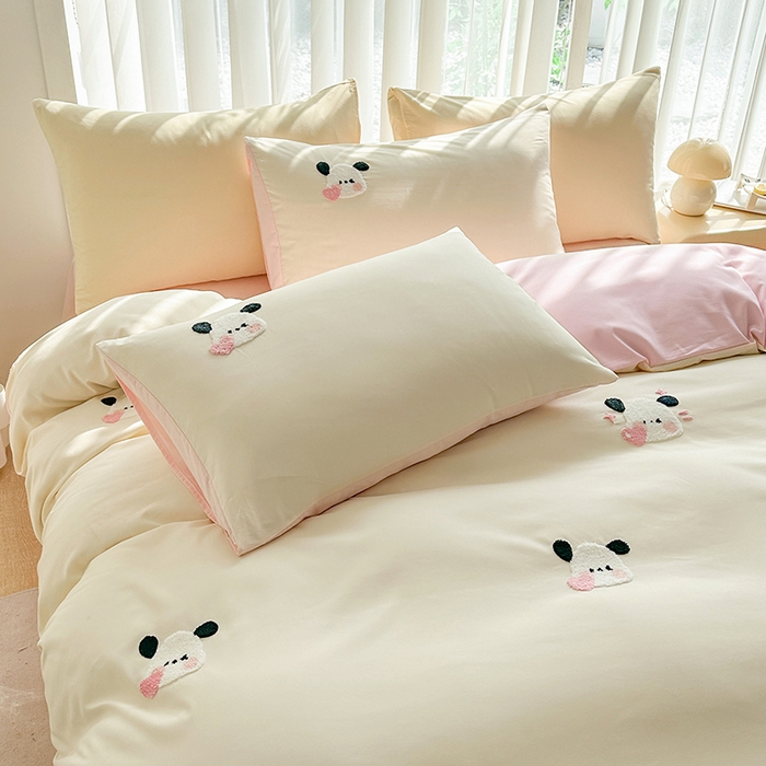 91家纺网 家纺一手货源 找家纺 （总）眷恋家纺 2026新款卡通毛巾绣水洗棉四件套