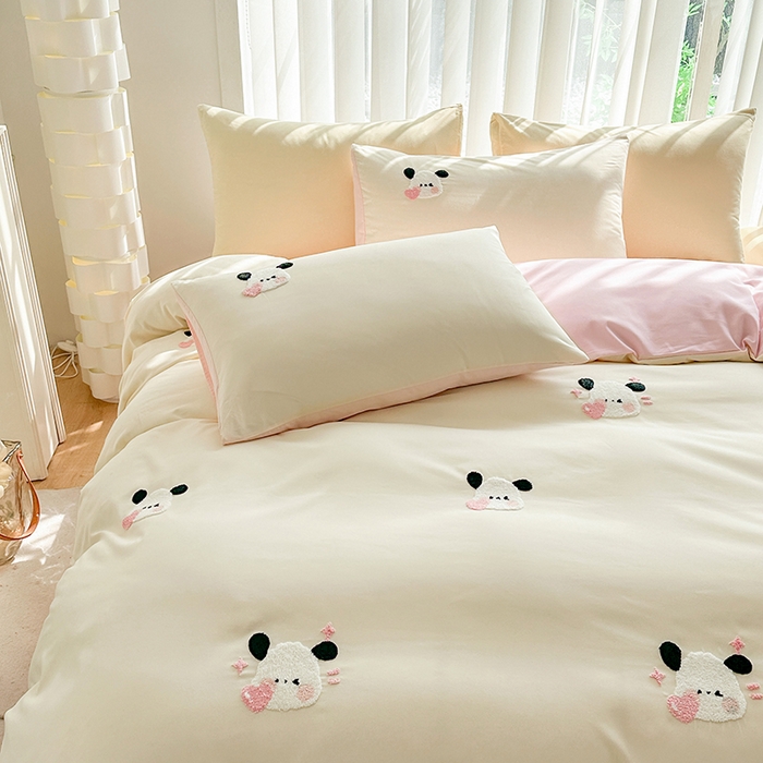 91家纺网 家纺一手货源 找家纺 （总）眷恋家纺 2026新款卡通毛巾绣水洗棉四件套