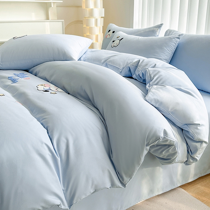 91家纺网 家纺一手货源 找家纺 （总）眷恋家纺 2026新款卡通毛巾绣水洗棉四件套