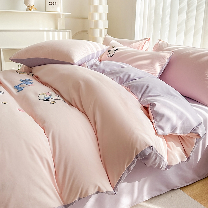 91家纺网 家纺一手货源 找家纺 （总）眷恋家纺 2026新款卡通毛巾绣水洗棉四件套