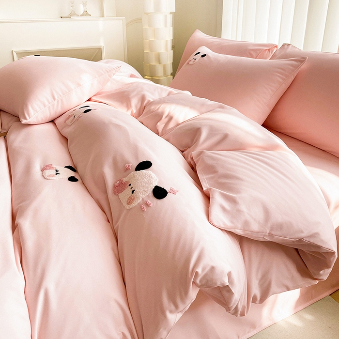 91家纺网 家纺一手货源 找家纺 （总）眷恋家纺 2026新款卡通毛巾绣水洗棉四件套