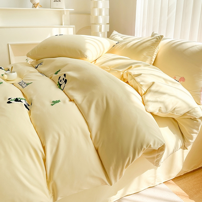 91家纺网 家纺一手货源 找家纺 （总）眷恋家纺 2026新款卡通毛巾绣水洗棉四件套