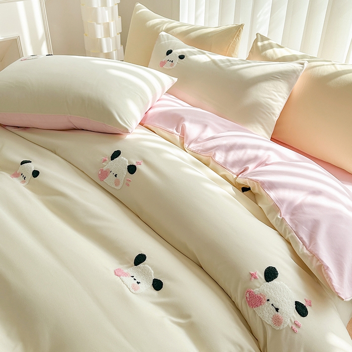 91家纺网 家纺一手货源 找家纺 （总）眷恋家纺 2026新款卡通毛巾绣水洗棉四件套