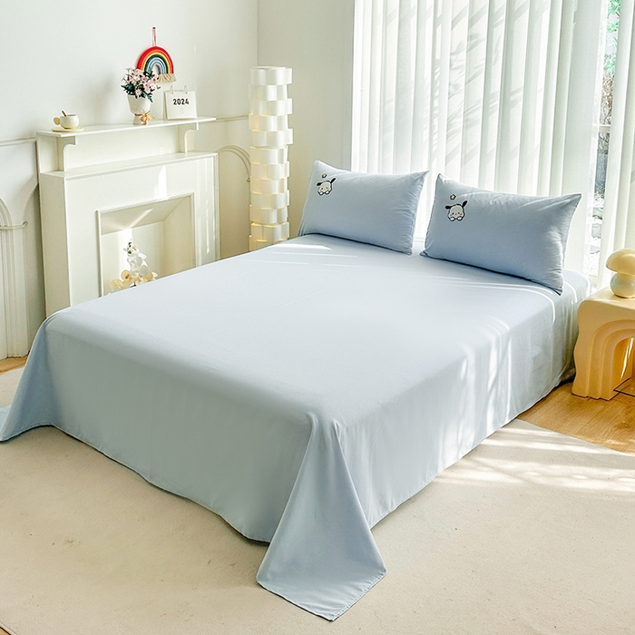 91家纺网 家纺一手货源 找家纺 眷恋家纺 2026新款卡通毛巾绣水洗棉四件套 小幸运-天蓝