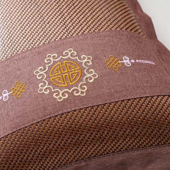 91家纺网 家纺一手货源 找家纺 莉迪娅 2026新款荞麦壳枕头枕芯夏季凉席藤席枕头夏凉枕 中国结咖色