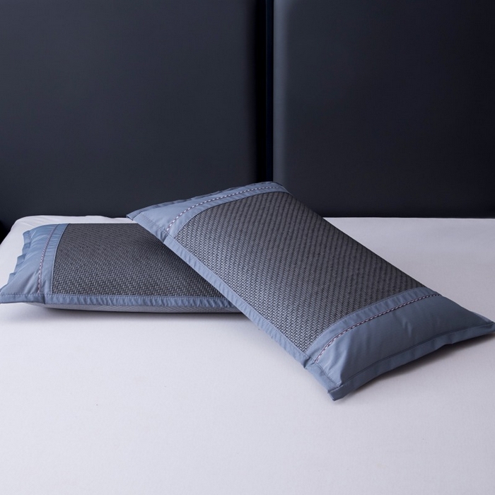 91家纺网 家纺一手货源 找家纺 莉迪娅 2026新款夏季凉席枕套藤席枕头套草席枕芯套 风花雪月灰