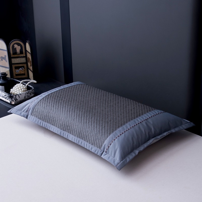 91家纺网 家纺一手货源 找家纺 莉迪娅 2026新款夏季凉席枕套藤席枕头套草席枕芯套 风花雪月灰