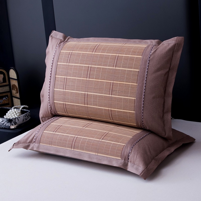 91家纺网 家纺一手货源 找家纺 莉迪娅 2026新款夏季凉席枕套藤席枕头套草席枕芯套 竹面直角1+1