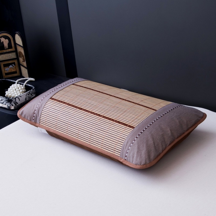 91家纺网 家纺一手货源 找家纺 莉迪娅 2026新款夏季凉席枕套藤席枕头套草席枕芯套 竹面圆角1+1