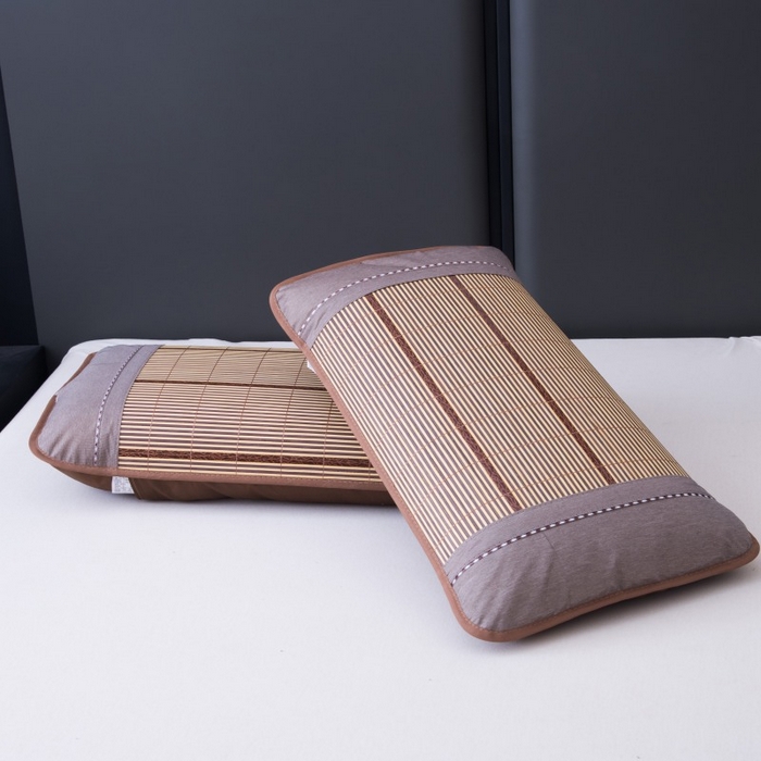 91家纺网 家纺一手货源 找家纺 莉迪娅 2026新款夏季凉席枕套藤席枕头套草席枕芯套 竹面圆角1+1