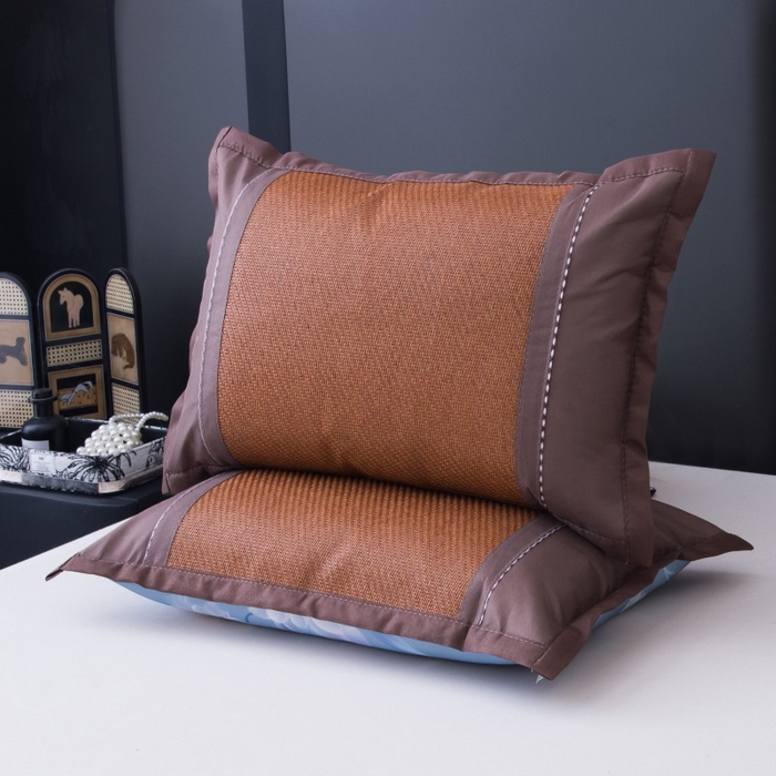 91家纺网 家纺一手货源 找家纺 莉迪娅 2026新款夏季凉席枕套藤席枕头套草席枕芯套 事事如意