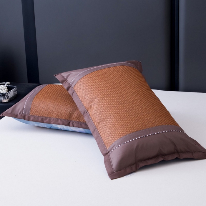 91家纺网 家纺一手货源 找家纺 莉迪娅 2026新款夏季凉席枕套藤席枕头套草席枕芯套 事事如意