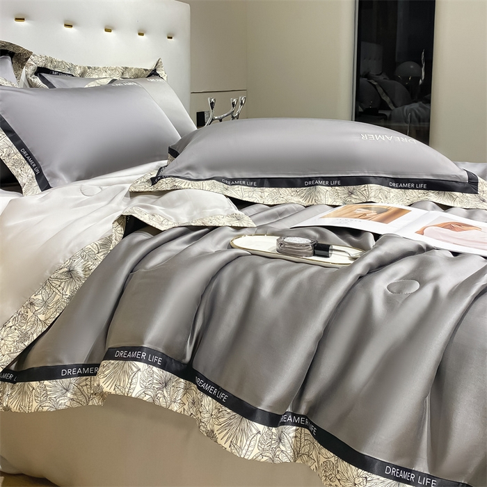 91家纺网 家纺一手货源 找家纺 （总）眷恋家纺 2026新款水洗真丝冰丝宽边刺绣夏被三件套四件套-克里斯汀系列