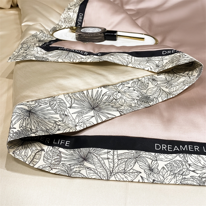 91家纺网 家纺一手货源 找家纺 眷恋家纺 2026新款水洗真丝冰丝宽边刺绣夏被三件套四件套-克里斯汀系列 克里斯汀-浅豆沙+奶茶