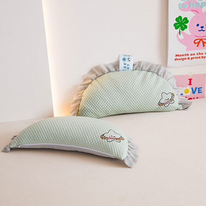 91家纺网 家纺一手货源 找家纺 莉迪娅 2026新款糖果月亮凉豆豆荞麦枕枕头枕芯 糖果月亮 绿