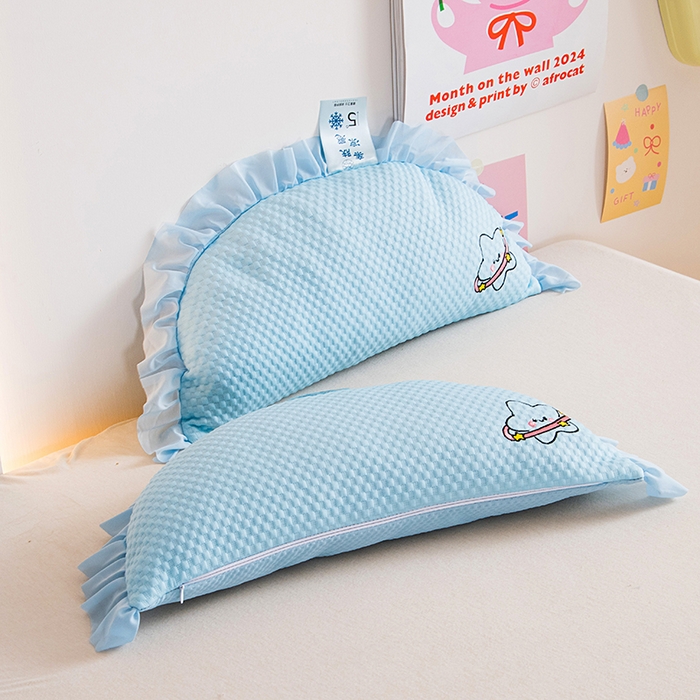 91家纺网 家纺一手货源 找家纺 莉迪娅 2026新款糖果月亮凉豆豆荞麦枕枕头枕芯 糖果月亮 蓝