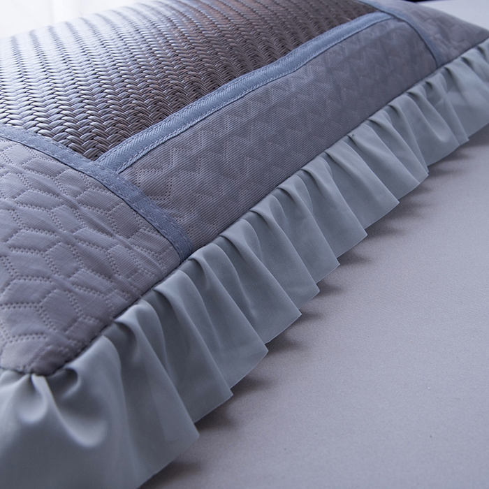 91家纺网 家纺一手货源 找家纺 莉迪娅 2026新款立体冰藤荞麦枕枕头枕芯 花好月圆灰