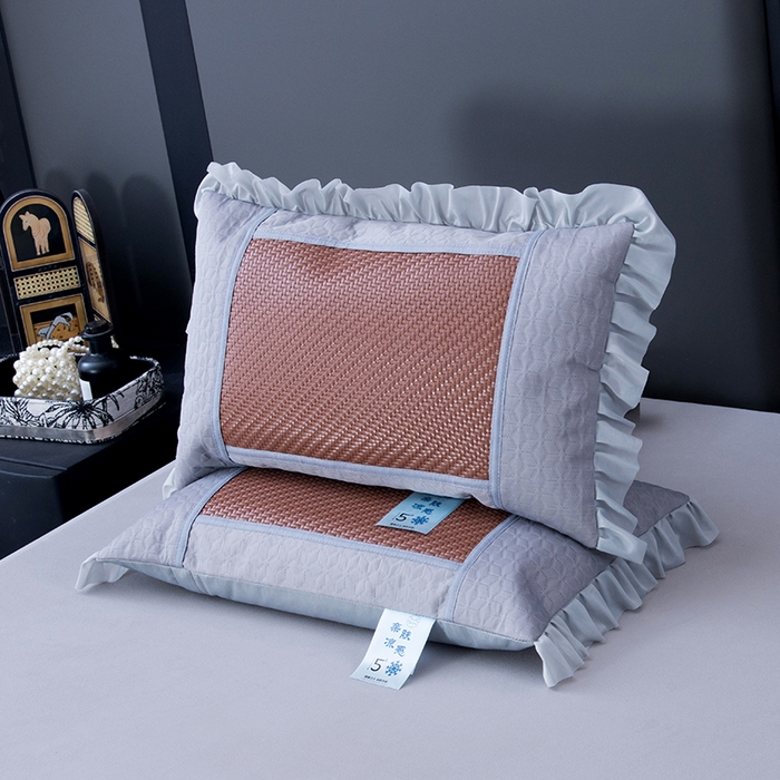 91家纺网 家纺一手货源 找家纺 莉迪娅 2026新款立体冰藤荞麦枕枕头枕芯 花好月圆 咖
