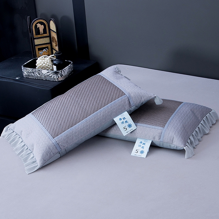 莉迪娅 2026新款立体冰藤荞麦枕枕头枕芯 花好月圆灰