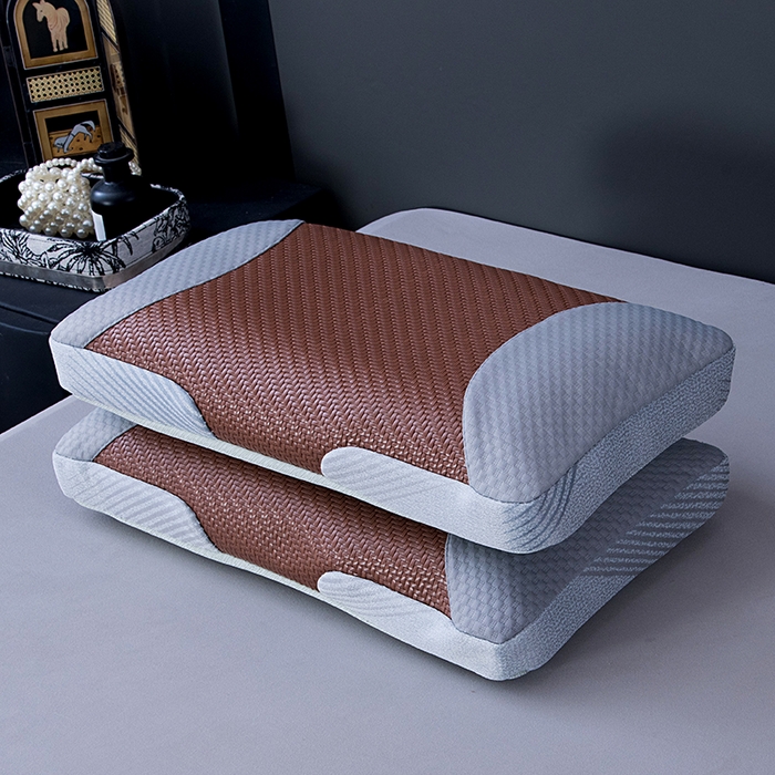 91家纺网 家纺一手货源 找家纺 莉迪娅 2026新款立体冰藤荞麦枕枕头枕芯 古藤立体冰藤枕 咖