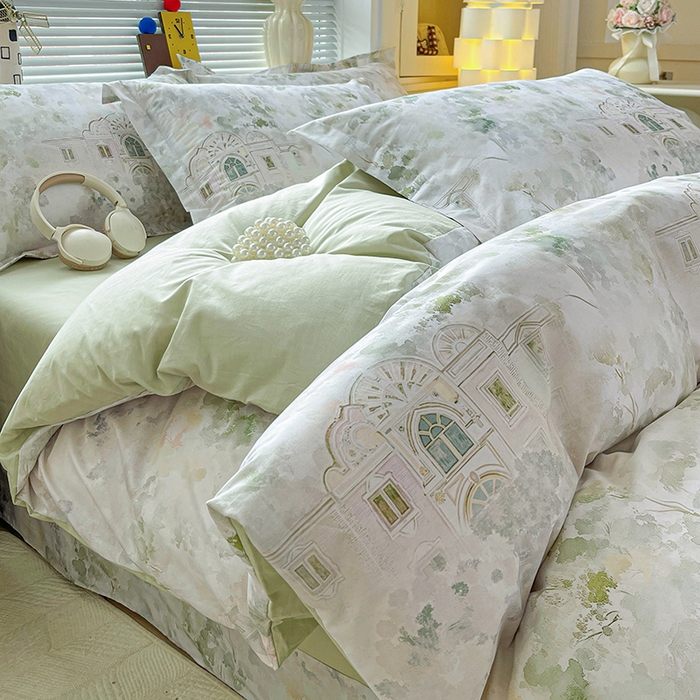 91家纺网 家纺一手货源 找家纺 大柏树 2026新款全棉纯棉13376印花四件套 洛克庄园