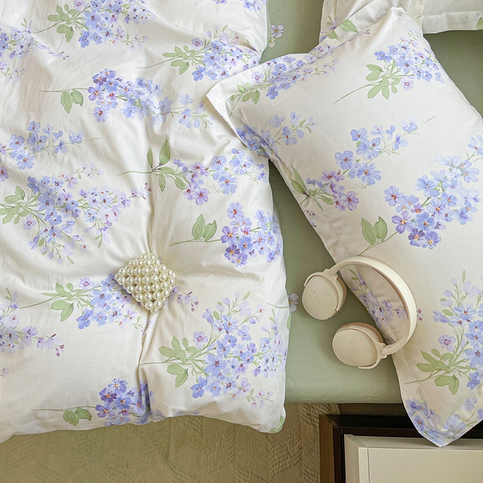 91家纺网 家纺一手货源 找家纺 大柏树 2026新款全棉纯棉13376印花四件套 花织梦紫