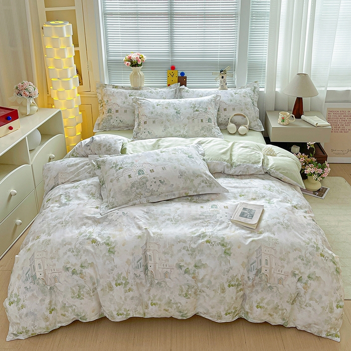 91家纺网 家纺一手货源 找家纺 大柏树 2026新款全棉纯棉13376印花四件套 洛克庄园